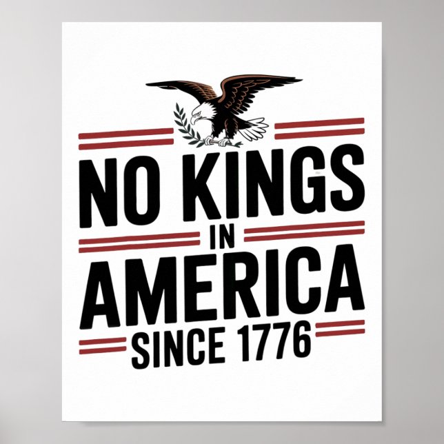 Affiche Amérique Drapeau 4 Juillet Décor Aucun Rois En Amé (Devant)