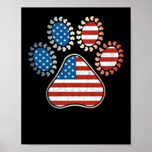 Affiche Amérique Drapeau Patriot 4 juillet Empreinte de pa