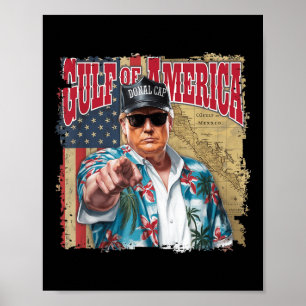 Affiche Amérique du Golfe des États-Unis Salutation Trump 