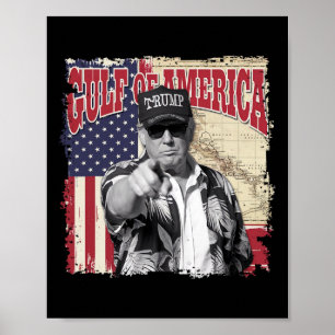 Affiche Amérique du Golfe des États-Unis Salutation Trump
