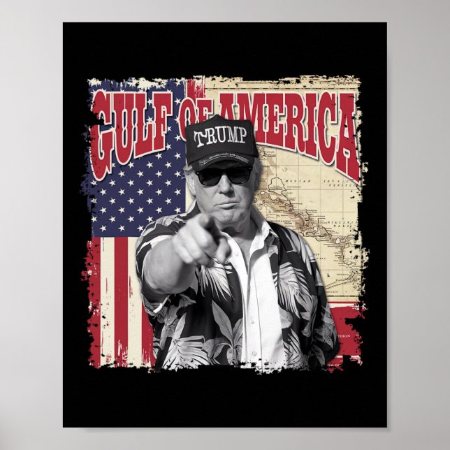 Affiche Amérique du Golfe des États-Unis Salutation Trump  (Devant)