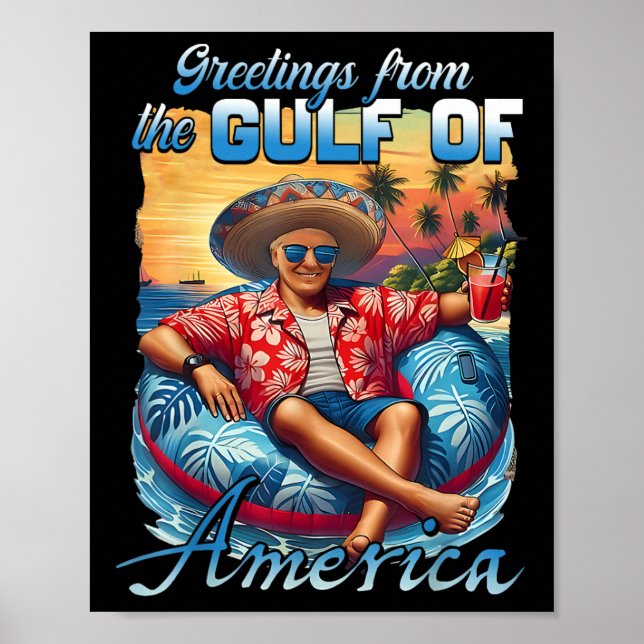 Affiche Amérique du Golfe des États-Unis Salutation Trump  (Devant)