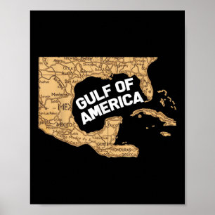 Affiche Amérique du Golfe des États-Unis Salutation Trump