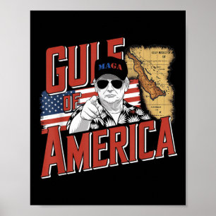 Affiche Amérique du Golfe des États-Unis Salutation Trump