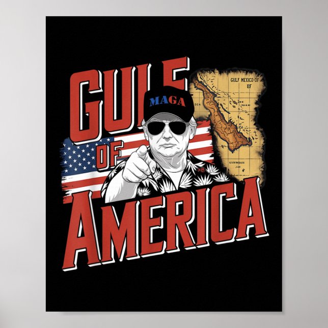 Affiche Amérique du Golfe des États-Unis Salutation Trump  (Devant)