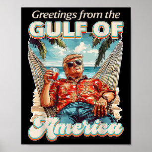 Affiche Amérique du Golfe des États-Unis Salutation Trump