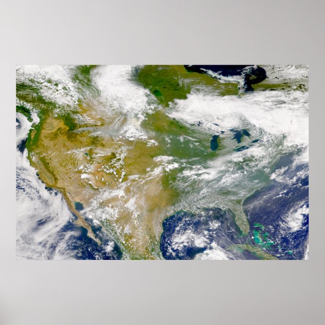 Affiche Amérique Du Nord Avec Fumée Visible Dans Les Endro (Devant)