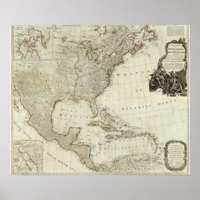 Affiche Amérique du Nord composite, Îles de l'Inde occiden (Devant)