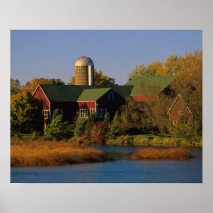 Affiche Amérique du Nord, États-Unis, Wisconsin. Grange ro
