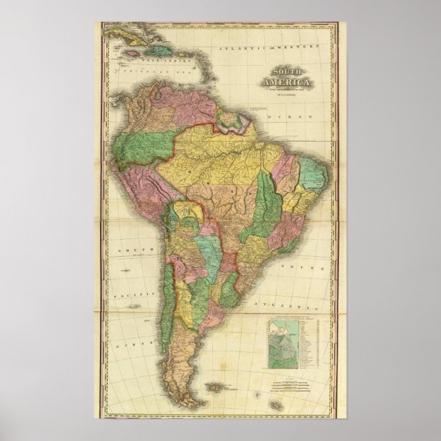 Affiche Amérique du Sud en 1823 (Devant)