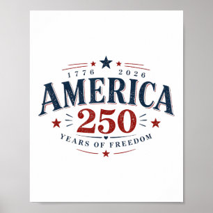Affiche Amérique États-Unis 250e, 250 Ans de Liberté