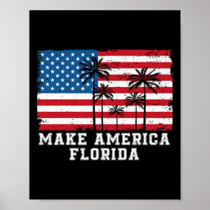 Affiche Amérique Floride Desantis 2024 Trump Desantis Elec