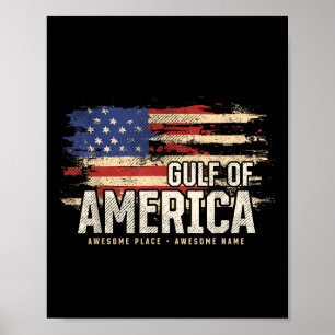 Affiche Amérique Golfe des États-Unis Grunge Patriotique