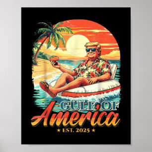 Affiche Amérique Golfe Trump 2024 Retro Beach Usa America 