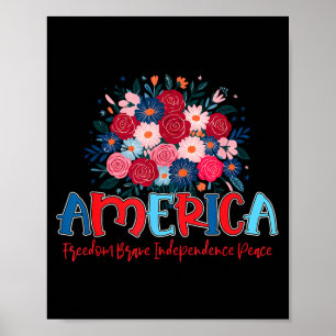 Affiche Amérique liberté courageuse indépendance