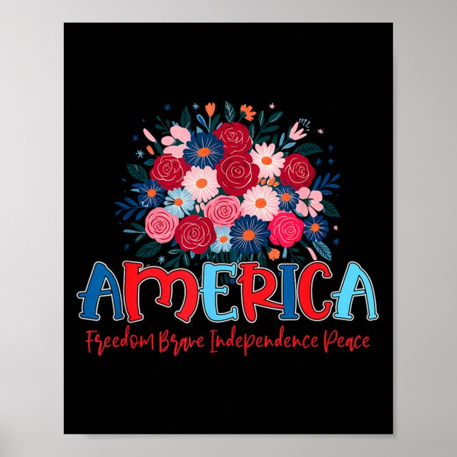 Affiche Amérique liberté courageuse indépendance  (Devant)