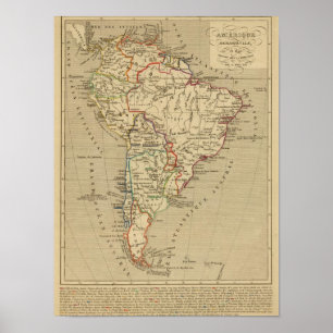 Affiche Amerique Meridionale en 1840