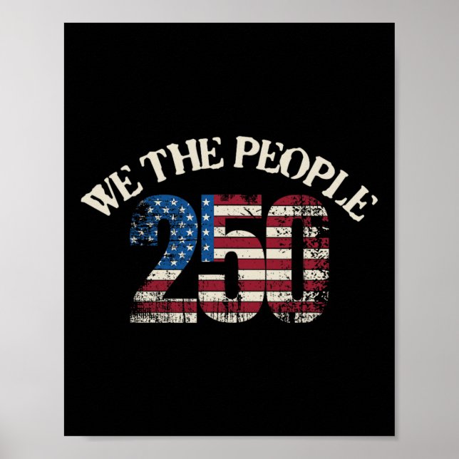 Affiche Amérique Nous Le Peuple 250e Anniversaire 4 Juille (Devant)