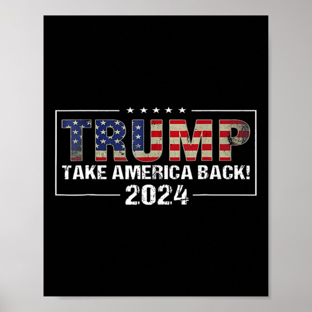 Affiche Amérique Retour Drapeau américain Trump 2024 Homme (Devant)