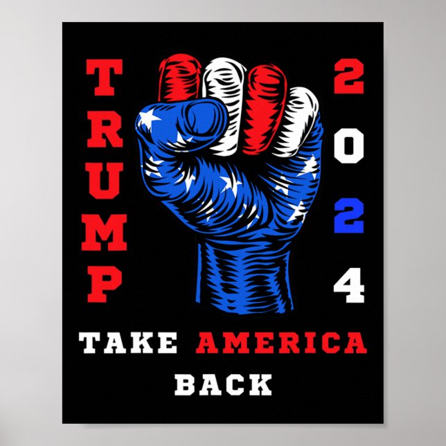 Affiche Amérique Retour Trump 2024 Maga Républicains Patri (Devant)