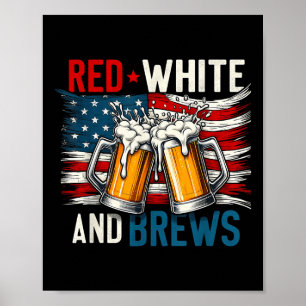 Affiche Amérique Rouge Blanc Et Brew Quart Des Amateurs De