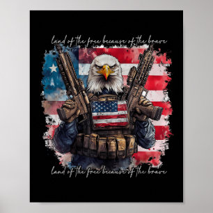 Affiche Amérique Terre De La Liberté 4 Juillet Patriotique