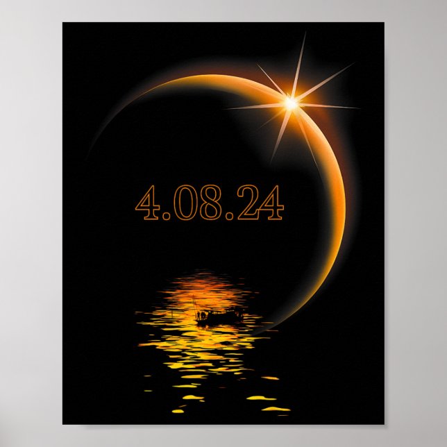 Affiche Amérique Totalité 04 08 24 Total Éclipse Solaire 2 (Devant)