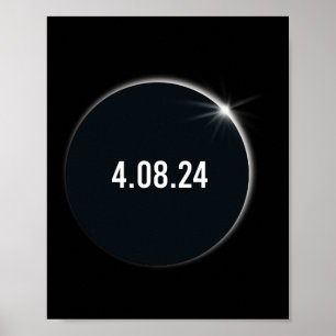 Affiche Amérique Totalité 04 08 24 Total Éclipse Solaire 2