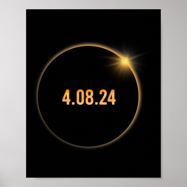 Affiche Amérique Totalité 04 08 24 Total Éclipse Solaire 2 (Devant)