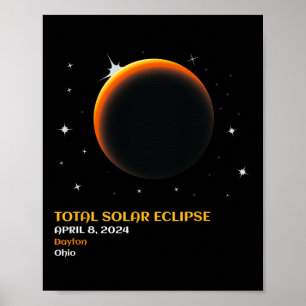 Affiche Amérique Totalité 04 08 24 Total Éclipse Solaire 2