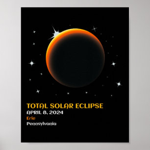 Affiche Amérique Totalité 04 08 24 Total Éclipse Solaire 2