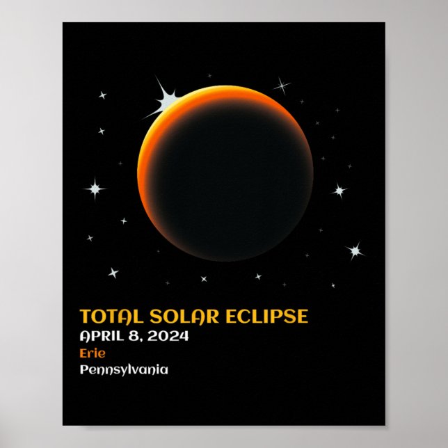 Affiche Amérique Totalité 04 08 24 Total Éclipse Solaire 2 (Devant)