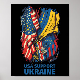 Affiche Amérique Ukrayina États-Unis Soutien à l'Ukraine e