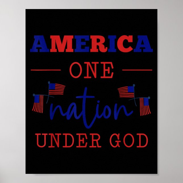 Affiche Amérique Une Nation Sous Dieu Conception De Foi (Devant)