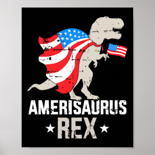 Affiche Amérisaurus Rex Dinosaur Jour de l'Indépendance 4t