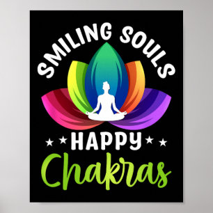 Affiche Âmes souriantes Chakras heureux Méditation spiritu