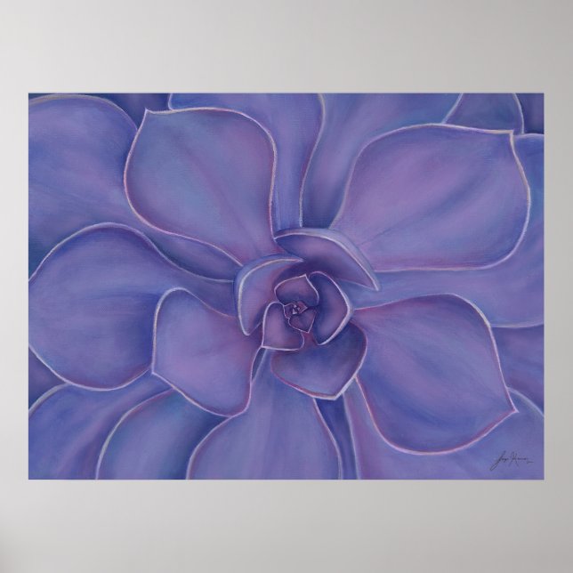 Affiche Amethyst Succulent Print | Purple Botanical Art (Devant)