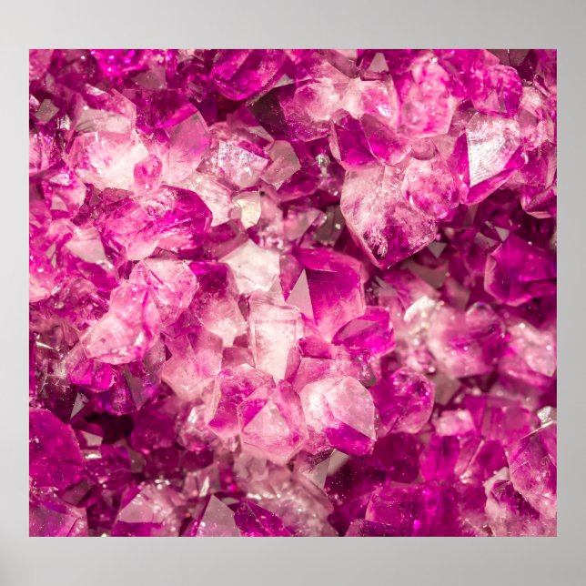 Affiche Améthyste Cristal rose Texture sans Seamless. (Devant)