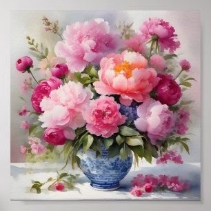 Affiche Ameublement de fleurs d'art moderne
