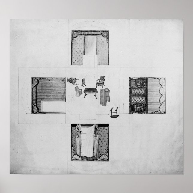 Affiche Ameublement pour un petit salon (Devant)