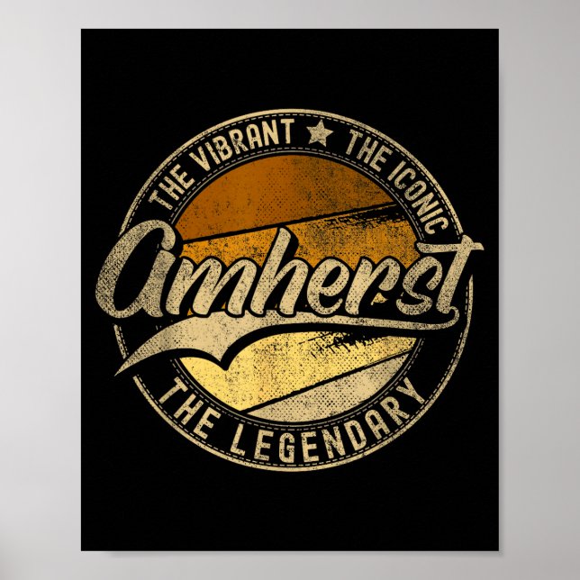 Affiche Amherst Nh _ New Hampshire _ Vintage Distressed  (Devant)