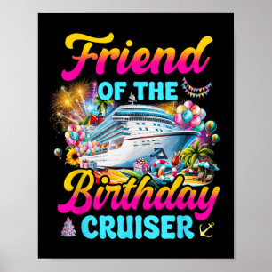 Affiche Ami De L'Anniversaire Cruiser Funny Cruise Birthd