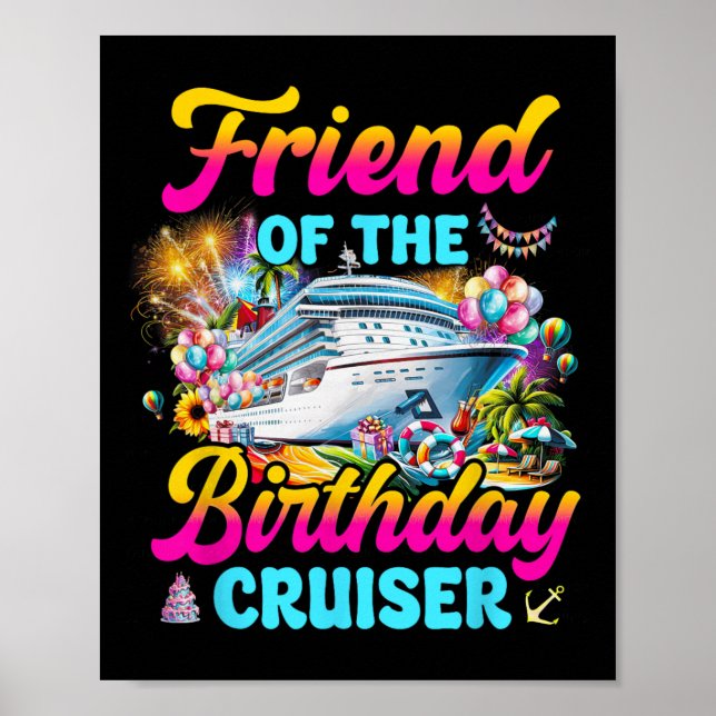 Affiche Ami De L'Anniversaire Cruiser Funny Cruise Birthd (Devant)