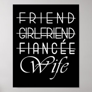 Affiche Ami, Petite amie, Fiancée, Femme Pour Mariée Marié