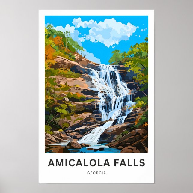 Affiche Amicalola Falls Georgia Travel Imprimer (Devant)