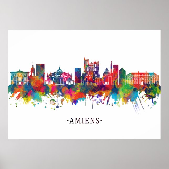 Affiche Amiens France Skyline (Devant)