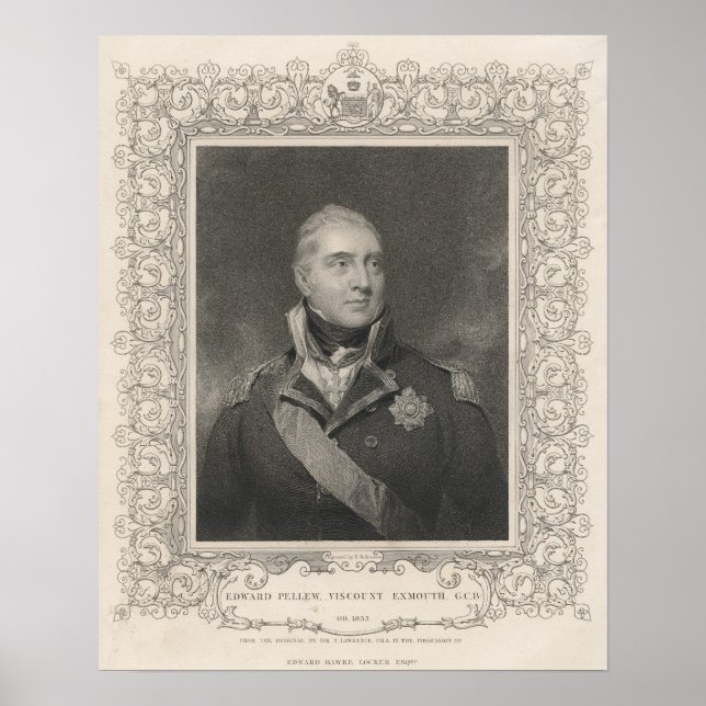 Affiche Amiral Sir Edward Pellew, vers 1810 (Devant)