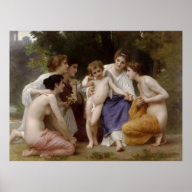Affiche Amiration de Bouguereau (L'admiration) (1867) (Devant)