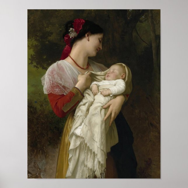 Affiche Amiration Maternelle - William-Adolphe Bouguereau (Devant)