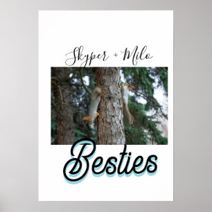 Affiche Amis animaux meilleures copines ajoutez nom photo
